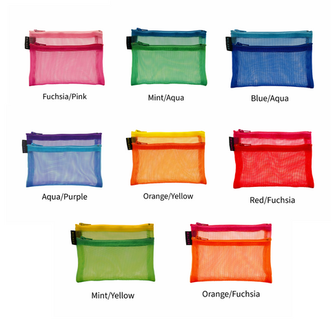 Multicolor Double Zip Cases - Small sizes