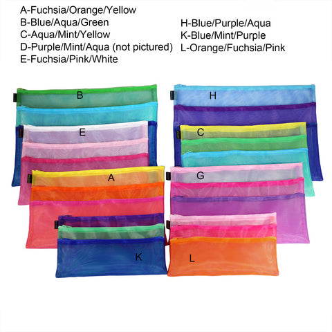 Triple Zip Cases with Handles - Multi Color