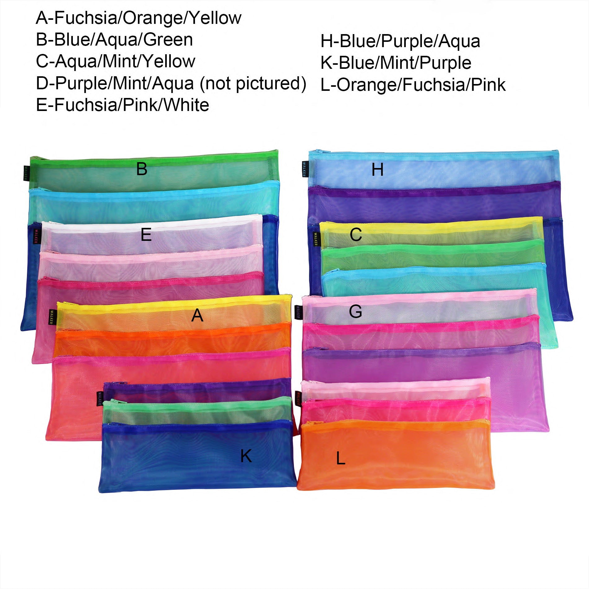 Triple Zip Cases - Multi Color